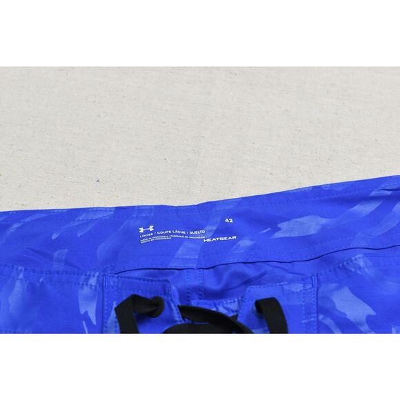 Under Armour Men's Blue Loose HeatGear Board Shorts Size 42 Trunks Swim - Picture 2 of 8